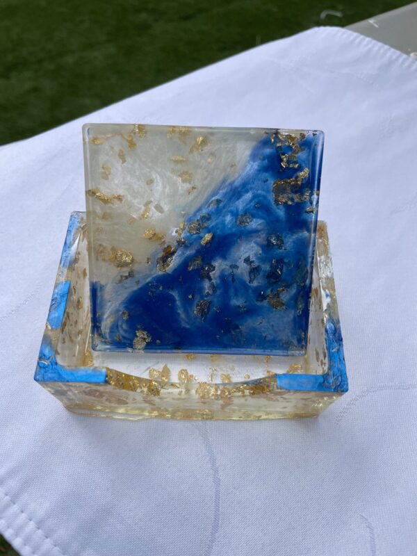 Square Coaster Holder - Sapphire Bliss - Image 2