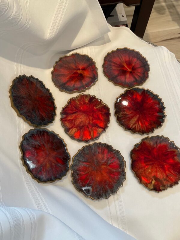Lg Irregular Edge Coasters - Lustrous Ember