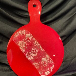 Charcuterie/Cutting Board - Round - Crimson Sparkle