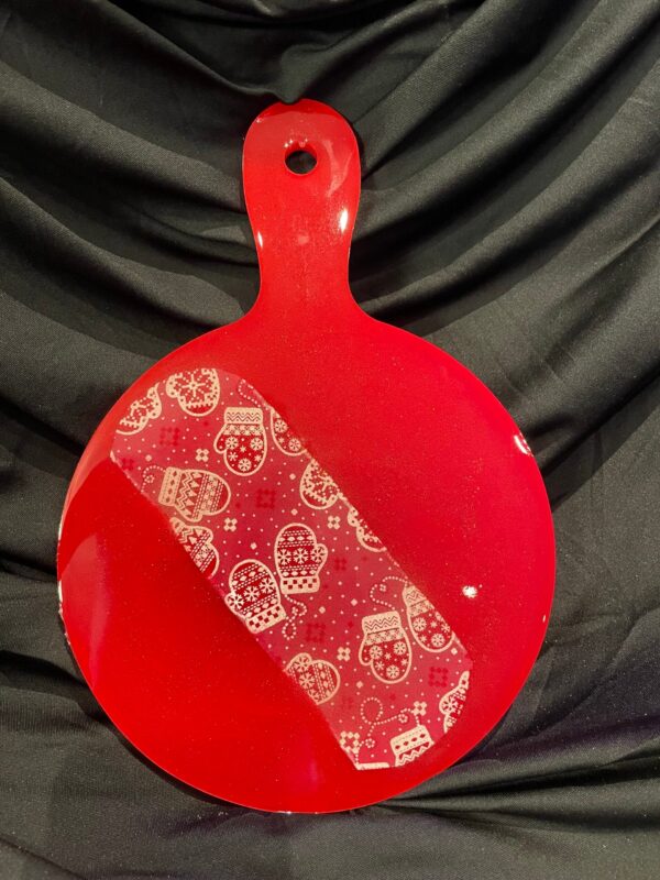 Charcuterie/Cutting Board - Round - Crimson Sparkle