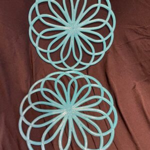 Trivet/Wall Decor - Floral Loop - Iridescent Blue