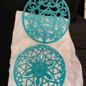 Trivet/Wall Decor - Iridescent Blue Flourish