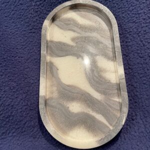 Pearl Veil Elegance Oval Trinket Tray