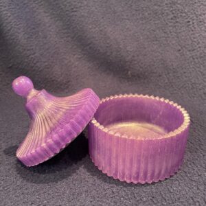 Purple Elegance Ribbed Trinket Jar with Lid