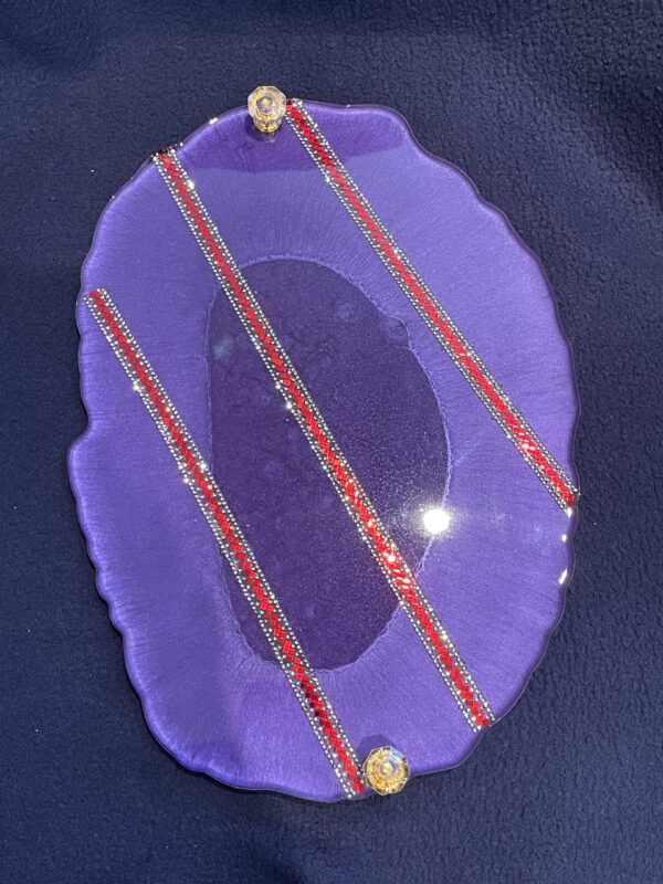 Regal Amethyst Allure Oval Tray/Charcuterie Board