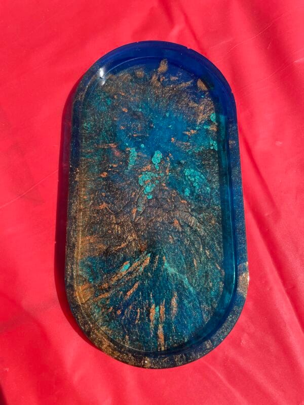 Azure Ember: Oval Trinket Tray
